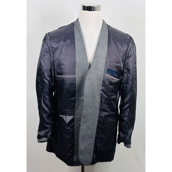 Joseph Abboud 42R Sport Coat Wool Silk Gray Knit Two Button Lined Double Vented - Picture 7 of 8